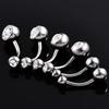 Titanio G23 14G 6/8/10mm barra doble cabeza zirconio piercing ombligo joyería al por mayor joyería para perforación