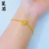 Tienda de Oro Mismo Estilo Oro Antiguo Azúcar Cristalizado Cubo Collar Anillo Moda de Gama Alta Versátil Cadena para Clavícula Venta Directa de Fábrica