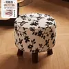 Banco baixo doméstico estilo retrô madeira maciça banco pequeno sala de estar sofá pedal mesa de centro banco sofá cadeira bolsa macia banco para troca de sapatos banco