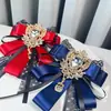 Europeu e Americano Transfronteiriço Retrô Azul Bordado Pesado Strass Borboleta Presente de Casamento Gravata Borboleta Homens e Mulheres Renda Fita Fluida Broche Acessórios