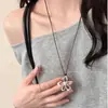 2025 Novo Estilo Popular Pingente Assimétrico Colar Longo Feminino Nicho High-End Elegante Corrente de Clavícula Acessórios de Colar