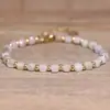 Nuevo brazalete de cuentas de cristal de piedra natural de color dopamina 4*6 mm transfronterizo para mujer, cuentas de piedra natural hechas a mano
