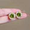 Brinco de Tarraxa Flor de Cristal Verde Menta Agulha de Prata Borboleta Brincos Elegantes Distintos Brincos Doces de Alta Qualidade para Mulheres
