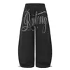 Calça Comprida Wide Leg Solta Masculina com Design Criativo de Estrelas do Céu e Flores, Strass e Estampagem a Quente, Marca Americana Trendy de Nicho