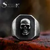 Steel Warrior novo anel de caveira de aço inoxidável envelhecido atacado estilo punk retrô europeu e americano anel de aço titânio