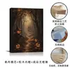 Pintura decorativa de três bruxas mais vendida da Amazon para Halloween, pintura sem moldura de floresta de outono vintage para decoração de parede da sala de estar