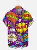 Camisa de manga curta estilo europeu e americano com estampa animal para o verão de 2024 Nova moda camisa masculina cardigã casual digital 3D