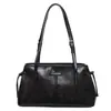 Bolsa de Ombro Estilo Coreano Simples Elegante Estampa de Leopardo para Mulheres 2025 Outono Grande Capacidade Estilo Estrangeiro Bolsa Satchel de Alta Qualidade Bolsa de Axila