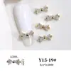 Venta al por mayor Joyería de Circonita para Manicura Pajarita Accesorios para la Punta del Dedo Lujo Ligero Oro y Plata Diamante Decoraciones de Uñas Portátiles