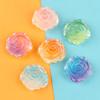 Funda para teléfono de resina DIY de rosa luminosa estrellada transparente como hielo de 35 mm, parche de flores, accesorios para tocado y horquilla