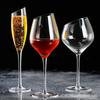 Copo de vinho tinto inclinado transparente de luxo leve Copo de cristal Copo de vinho de Bordeaux Feito à mão Copo de champanhe de pé alto Copo de barriga grande