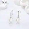 Brincos de Pérola de Água Doce em Prata S925 Tendência no TikTok para Mulheres, Design de Nicho, Brincos de Pérola em Concha Moda Salto Alto
