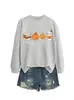 Amazon eBay sitio independiente sudadera casual cómoda y versátil para mujer Cory Season libro hoja de calabaza