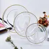 Prato de Pérolas Xinsen Personalidade Criativa Estilo Europeu e Americano Vidro Transparente Prato de Pérolas Douradas Prato para Bolo Prato Ocidental Prato Lateral de Pérolas Douradas