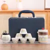 Juego de té de viaje traje portátil para exteriores juego de té kung fu taza rápida de cerámica empresa mayorista regalos publicitarios de negocios