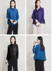Nova Camisa Plissada para Mulheres, Solta, Justa, Versátil, de Alta Qualidade, Estilo Preguiçoso, Blusa de Manga Longa, Cardigã, Roupa Leve para Proteção Solar