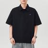 Camisa polo pesada 240g masculina verão 2025 nova lapela manga curta camiseta masculina solta casual camiseta