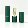 Novo em estoque tubo de batom verde preto tubo de protetor labial tubo redondo giratório tubo de protetor labial pode ser impresso 12.1