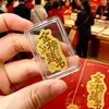 Pegatina Personalizada para Teléfono de Oro Puro 999 con Lámina de Oro de 2mg, Souvenir que Atrae la Riqueza, Regalo de Negocio, Diseño de Logo Personalizado