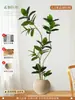 Higuera Bengalí Simulada Planta en Maceta de Piso para Sala de Estar Decoración junto al Sofá, Planta Artificial de Alta Gama, Planta Verde Grande