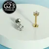 Brincos de Titânio F136 com Zircônia Marquise, Rosca Interna, Piercings de Cartilagem, Piercings Labiais de Titânio, Piercings Nasais, Joias para Piercing Atacado em Estoque