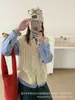 Chaleco de ganchillo de punto con cuello redondo para mujer, nuevo suéter chaleco sin mangas de primavera y otoño para capas, top versátil adelgazante