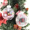 Bolas de Navidad de Plástico Bolas de Navidad Transparentes Huecas Colgantes para Árbol de Navidad Bolas Decorativas de Navidad Decoraciones para Ventanas Festivas