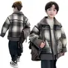 Chaqueta de Lana para Niños Estilo Otoño e Invierno 25 Nueva Chaqueta Gruesa de Forro Polar Rellena de Algodón para Niños Mayores Ropa de Invierno para Niños