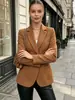 Traje de chaqueta nuevo para mujer de importación otoño nuevo de doble botonadura con temperamento traje pequeño top ajustado con temperamento