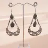 Pendientes Ovalados de Gota de Agua Plegados Transfronterizos Europeos y Americanos, Ganchos para Orejas con Diseño Vintage Desgastado, Pendientes de Moda de Nicho de Gama Alta