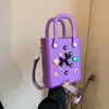 Mini Bolsa Pequeña de Playa Eva con Agujeros Bolso Cruzado Casual Bolso de Mano Impermeable Anti-Pérdida Viaje DIY Bolsa de Gelatina
