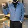Gola de camisa falsa duas peças outono e inverno novo masculino moderno de alta qualidade slim top roupa externa camisa interna