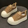 Zapatillas de plataforma gruesa estilo coreano para mujer, colección otoño 2026, versátiles, hacen que los pies parezcan más pequeños, casuales, súper modernas, zapatillas de moda