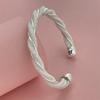 Pulsera de red con borde retorcido de moda bañada en plata de exportación de comercio exterior, la más vendida de Corea en stock, suministro de pulsera en stock al por mayor