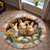 Nueva Alfombra de Piso de Conejo de Pascua para Sala de Estar, Alfombra Decorativa con Efecto Visual 3D, Alfombra de Entrada Antideslizante y Resistente a la Suciedad, Transfronterizo