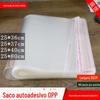 Saco auto-adesivo OPP largura 25*34 espessado para roupas auto-adesivo transparente plástico saco envelope à prova de poeira saco de embalagem saco de fechamento