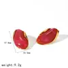 Novedad Pendientes de Resina Ámbar Acero Inoxidable Pendientes Moda Elegante Vintage Estilo Maillard Pendientes de Acero de Titanio Joyería