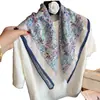 Bufanda Cuadrada Pequeña de Seda y Terciopelo, Elegante y de Moda, Estampada Otoño e Invierno, Estilo Étnico, Tacto de Alta Gama, Bufanda Versátil para el Cuello
