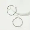 Brincos de Argola Lisos de Alta Qualidade Prata Zircônia Argolas Grandes 2025 Novo Estilo Quente Luxo Acessível Brincos de Argola Elegantes