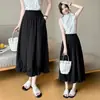 Falda Larga Acampanada Casual de Alta Gama para Mujer con Cintura Elástica y Bolsillos, Nuevo Diseño Otoño 2026