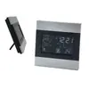 Relógio despertador eletrônico de energia cinética multiuso para quarto de casa de fábrica, temperatura e umidade do tempo, relógio de mesa com tela colorida e luz de fundo na cor de alumínio