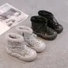 Botas de Algodón para Niña Botines Cortos de Lentejuelas Pequeña Princesa 2026 Nuevas Llegadas Otoño/Invierno Botines Cortos de Felpa para Niña Botas de Nieve Cálidas