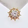 Acessórios de Joias DIY de Floco de Neve de Cobre Banhado a Ouro 18K Peças Múltiplas Atacado do Fabricante