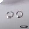 Ganchos para Oreja Redondos de Moda Geométricos Cuadrados de Plata Pura S999 para Mujeres Pendientes de Plata Minimalistas Versátiles Simples Estilo Coreano S999