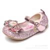 Zapatos de Princesa de Cuero para Niñas 2026 Primavera Lentejuelas Moño Zapatos Infantiles Elsa Princesa Zapatos Planos con Correa y Hebilla Modernos