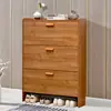 Armário de sapatos para entrada, fino, simples, minimalista, armário de entrada com porta basculante, economiza espaço, econômico, à prova de poeira, sapateira na cor madeira maciça