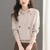 Sudadera de Punto Roja con Capucha para Mujer Principios de Otoño 2025 Nueva Primavera y Otoño Madre de Mediana Edad Petite Top Interior