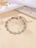 Suprimento Transfronteiriço Europeu e Americano Pulseira de Aço Titânio Vazada Trevo de Quatro Folhas Simples e Fashionável Versão Alta Estilo Quente Transfronteiriço