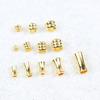Banhado a ouro com preservação de cor, cobre banhado a ouro, contas de bambu, espaçadores de anel duplo, furo grande de três fios, ouro, acessórios para piercing de joalheria DIY