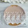 Renda de Malha com Bordado de Girassol em Linha de Algodão 21cm Produzida e Vendida na Fábrica, Renda para Acessórios de Vestuário Lolita